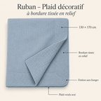 Ruban – Plaid décoratif à bordure tissée en relief