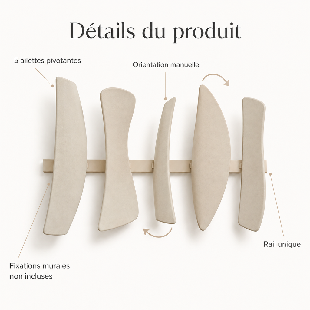 Voile – Décoration murale à 5 ailettes pivotantes