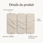 Onde – Décoration murale en relief – Lot de 3
