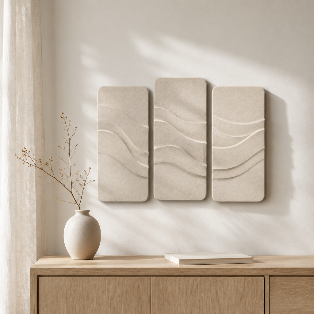 Onde – Décoration murale en relief – Lot de 3
