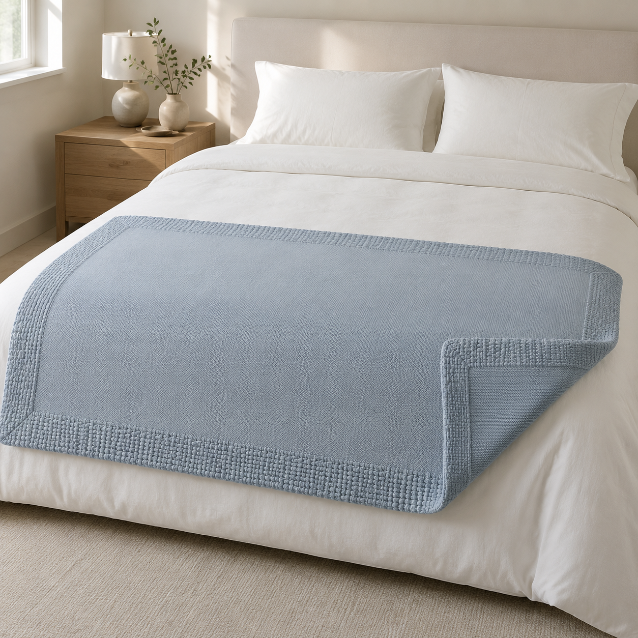 Ruban – Plaid décoratif à bordure tissée en relief