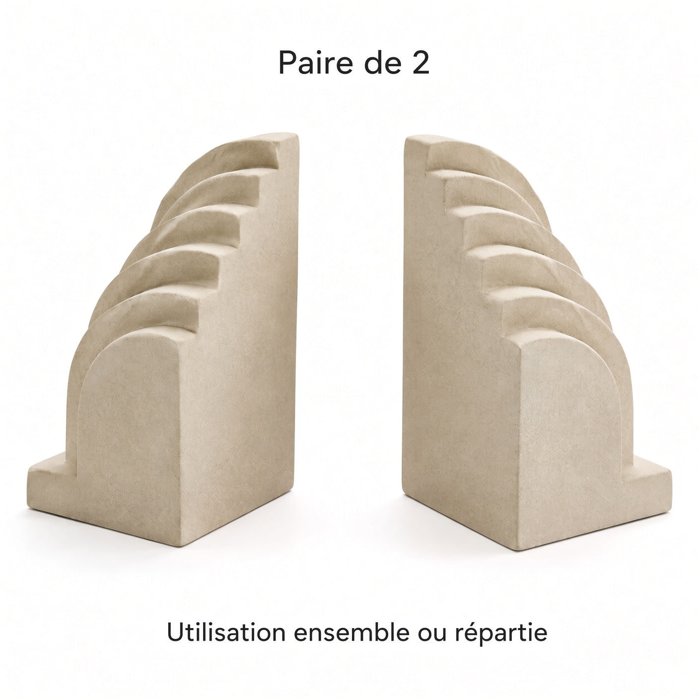 Strate – Serre-livres sculpturaux – Paire de 2