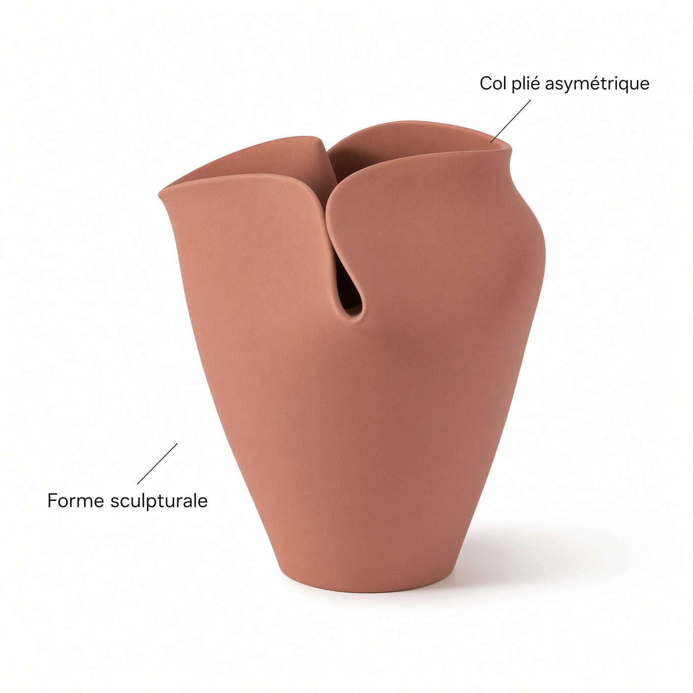 Pli – Vase décoratif à col plié