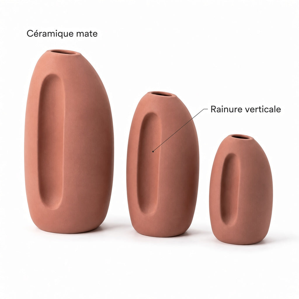 Cadence – Vases soliflores coordonnés – Lot de 3