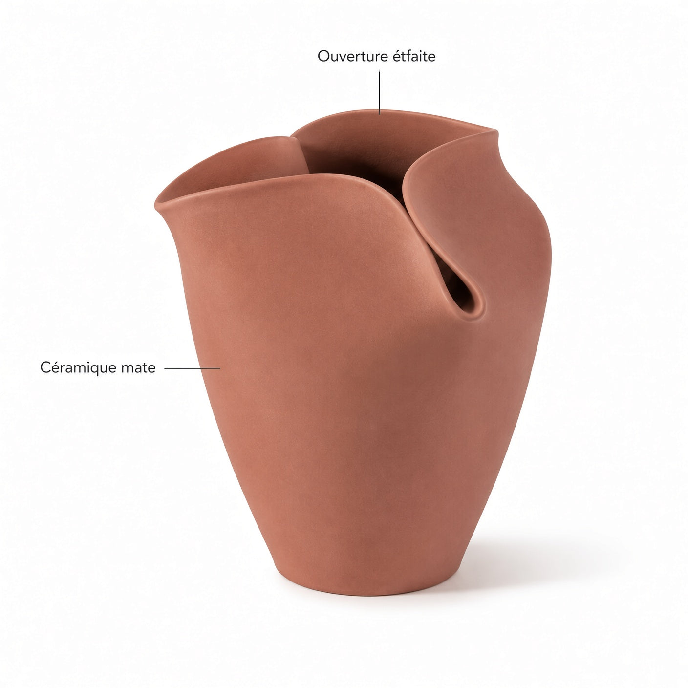 Pli – Vase décoratif à col plié
