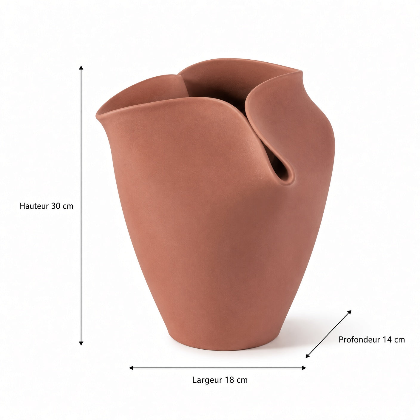 Pli – Vase décoratif à col plié